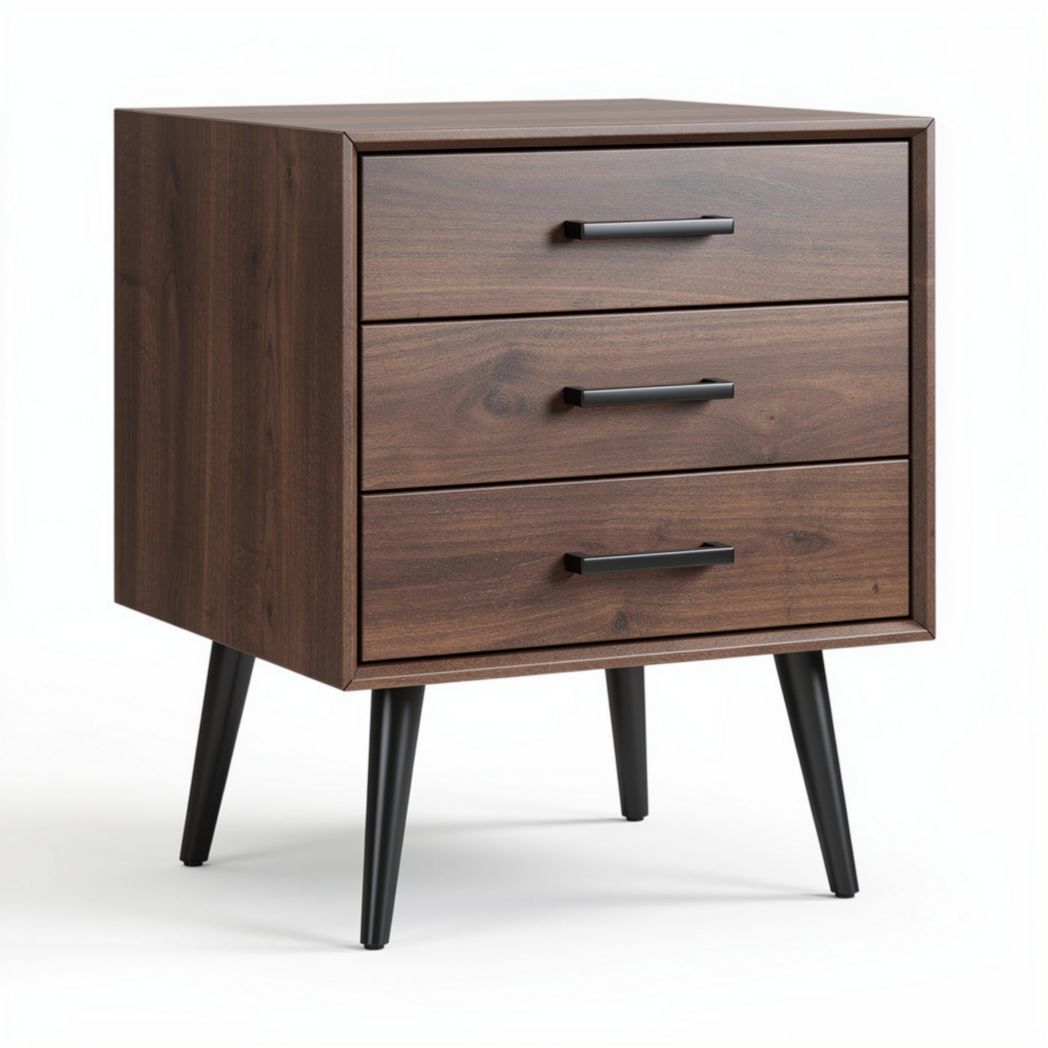 Comò in legno con tre cassetti per camera da letto – 40 x 40 x 60 cm