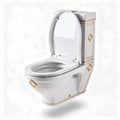 Wc in ceramica bianca con decorazioni per bagno – 70 x 38 x 70 cm