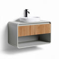 Mobile da bagno con lavabo integrato in legno e MDF per bagno – 90 x 50 x 30 cm