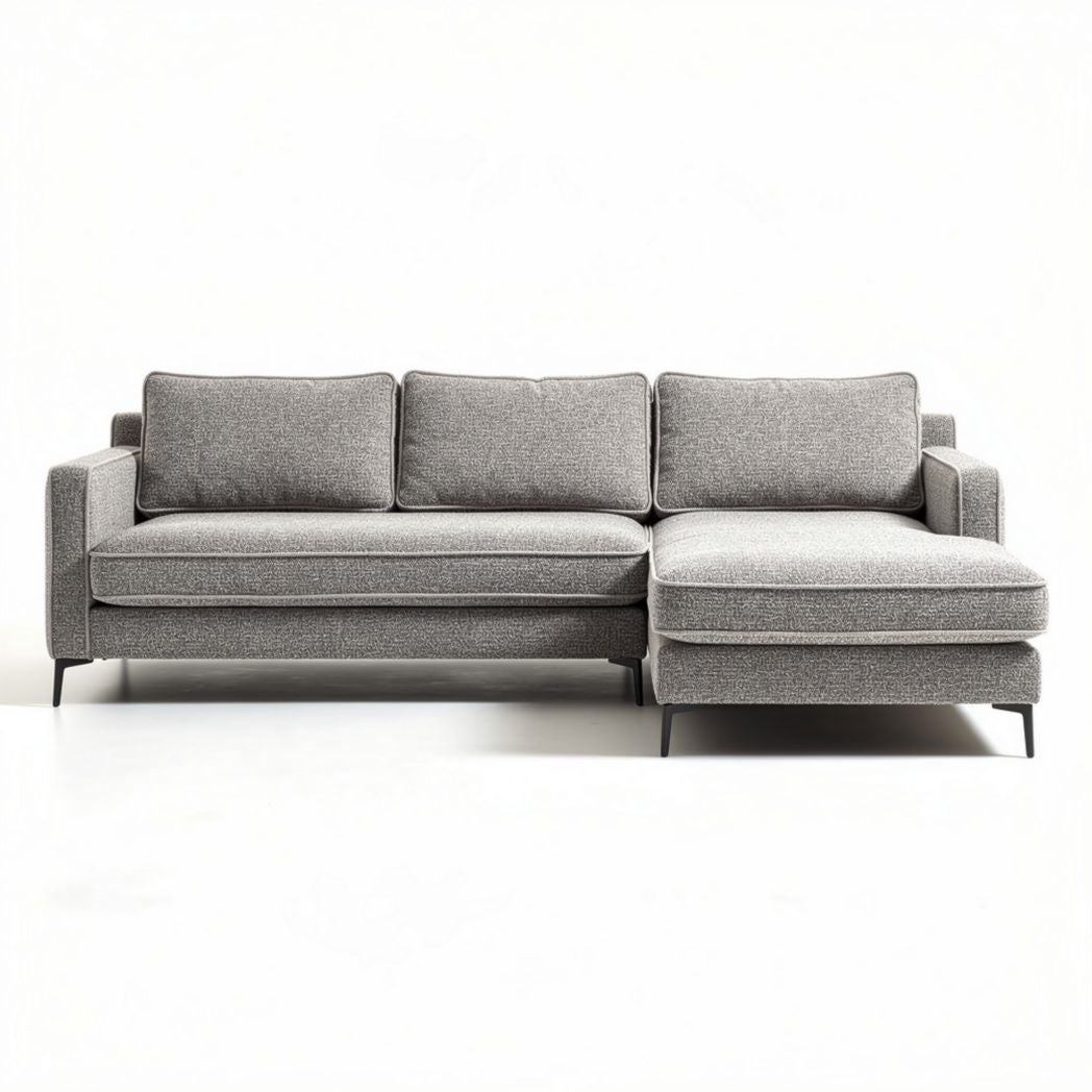 Divano angolare in tessuto per soggiorno – 240 x 90 x 85 cm