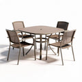 Tavolo da pranzo quadrato con sedie in rattan per esterni – alluminio e rattan – 150 x 150 x 75 cm