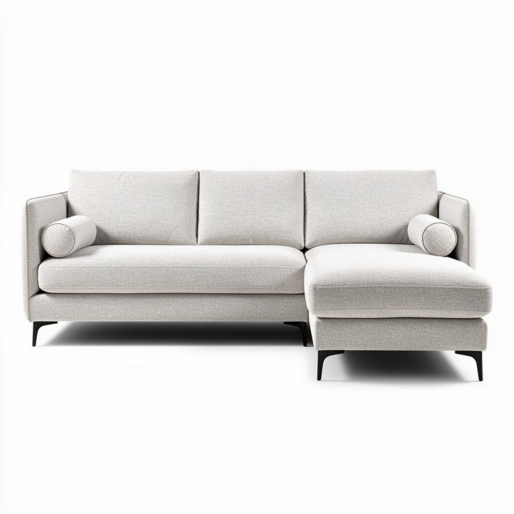 Divano angolare in tessuto per salotto – 200 x 90 x 75 cm